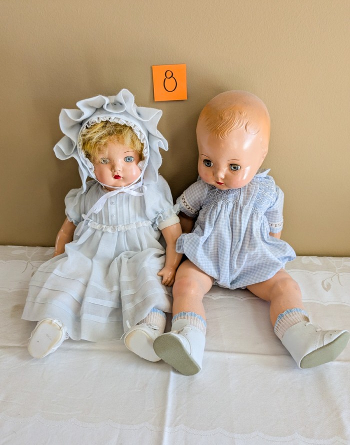 8. 18" Horsman Doll + 18" Antique Doll