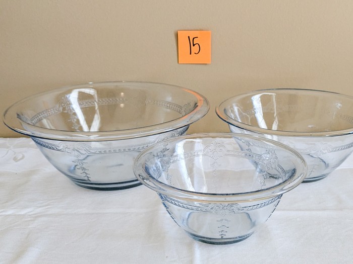 15. Blue Depression Glass Stacking Bowls - Image 2