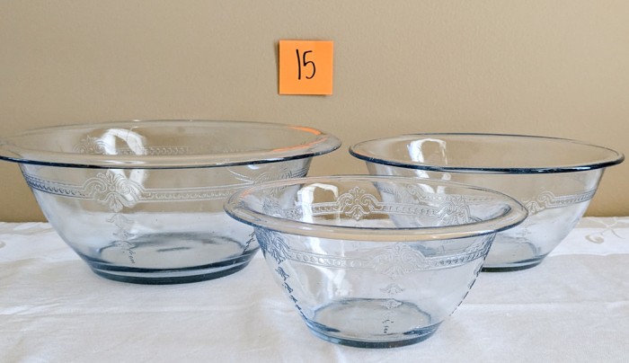 15. Blue Depression Glass Stacking Bowls