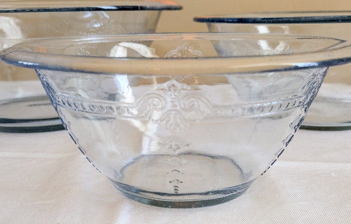 15. Blue Depression Glass Stacking Bowls - Image 4