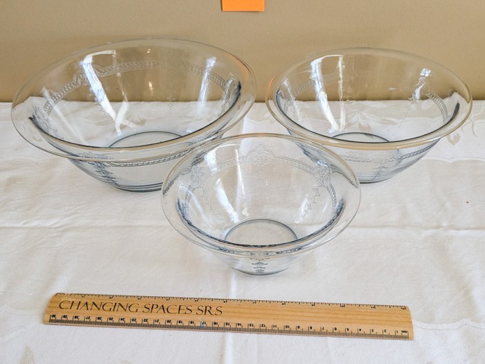 15. Blue Depression Glass Stacking Bowls - Image 5