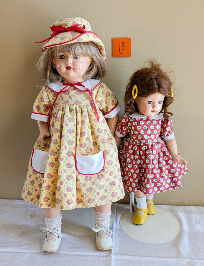 18. 22" Antique Doll + 19" Antique Doll