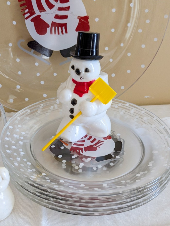 19. Snowman Platter, (6) Plates, (5) Mugs + (3) Vintage Snowman - Image 3