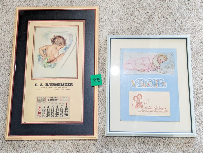 296. (2) Vintage Baby Advertising Pieces