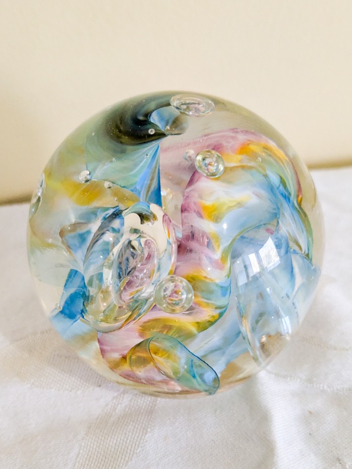 300. (2) Art Glass Paperweights + Ashtray - Image 4