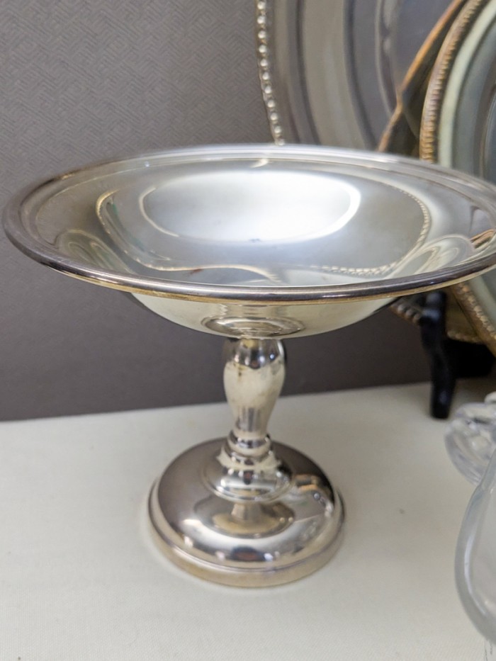 60. (3) Silverplate Pieces, Divided Dish, Sugar + Creamer and Bowl - Image 7