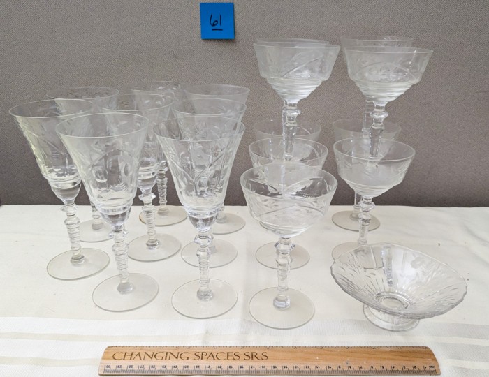 61. (8) Wine Glasses, (8) Champagne Glass + Bowl - Image 6