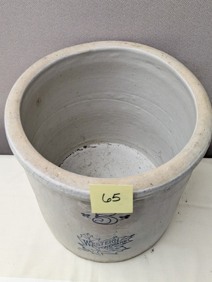 65. #5 Western Stoneware Crock - Image 3