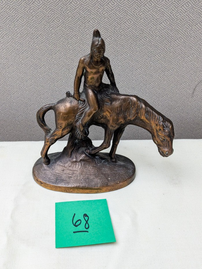 68. 6" Bronze Native American Sculpture