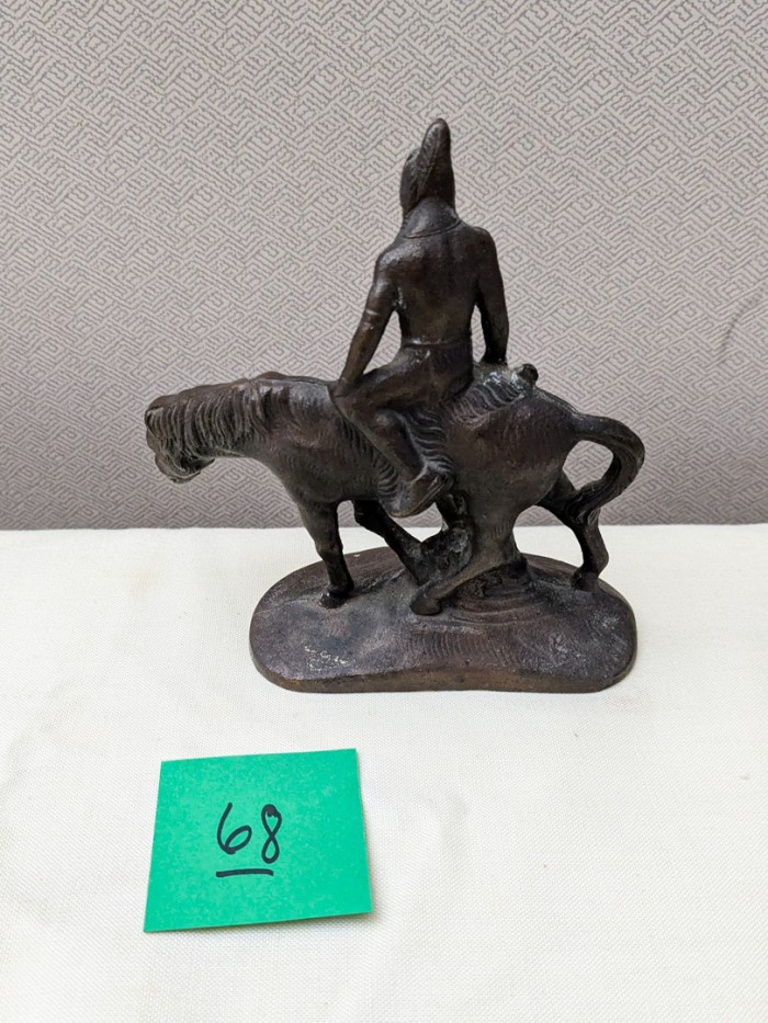 68. 6" Bronze Native American Sculpture - Image 2