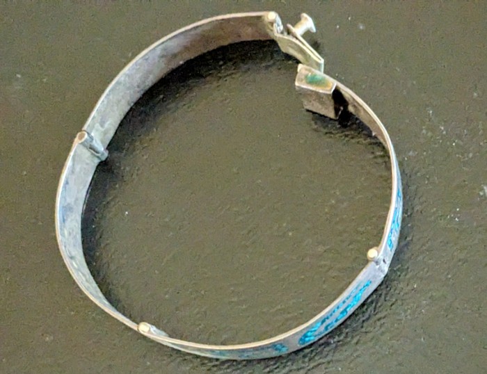 319. Sterling Silver + Turquoise Bracelet - Image 4