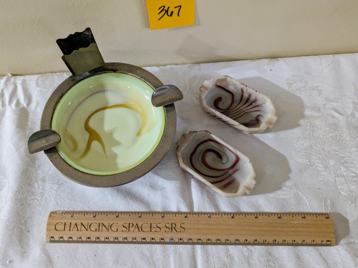 367. (3) Akro Agate Ashtrays - Image 5