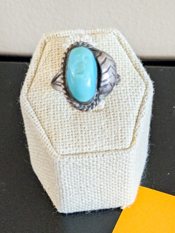 329. Sterling Silver + Turquoise Ring - Size 6.5 - Image 2