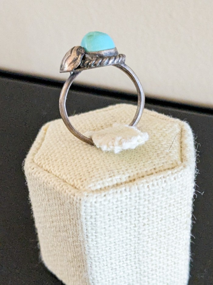 329. Sterling Silver + Turquoise Ring - Size 6.5 - Image 4