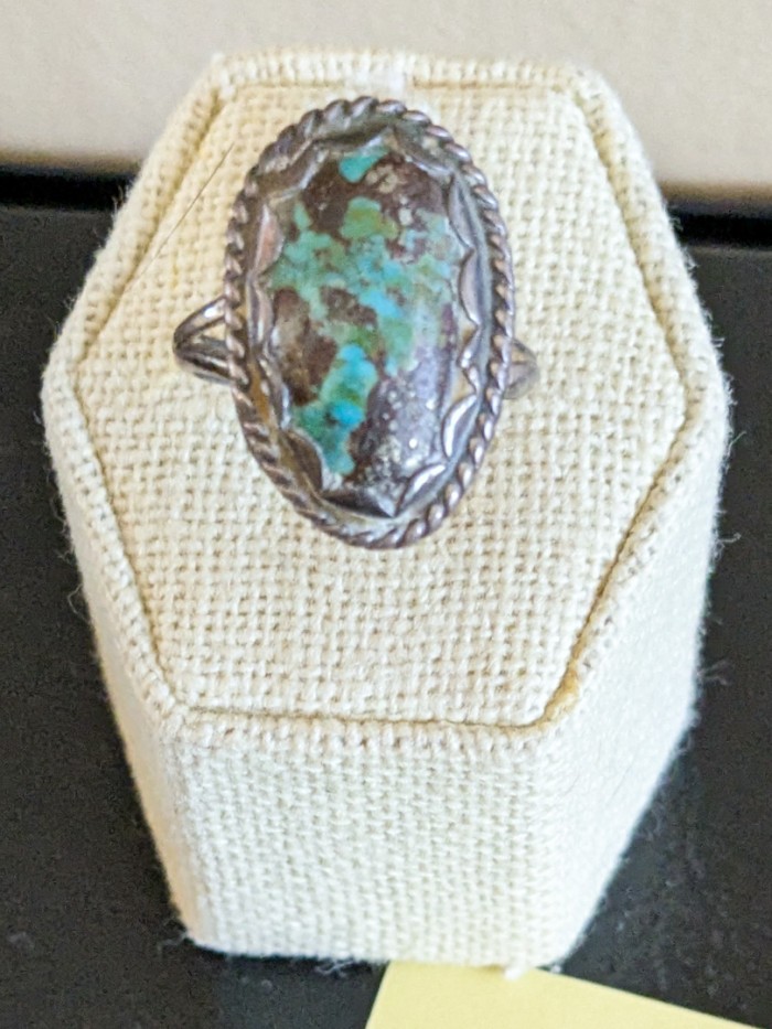 330. Sterling Silver + Turquoise Ring - Size 8.25 - Image 2