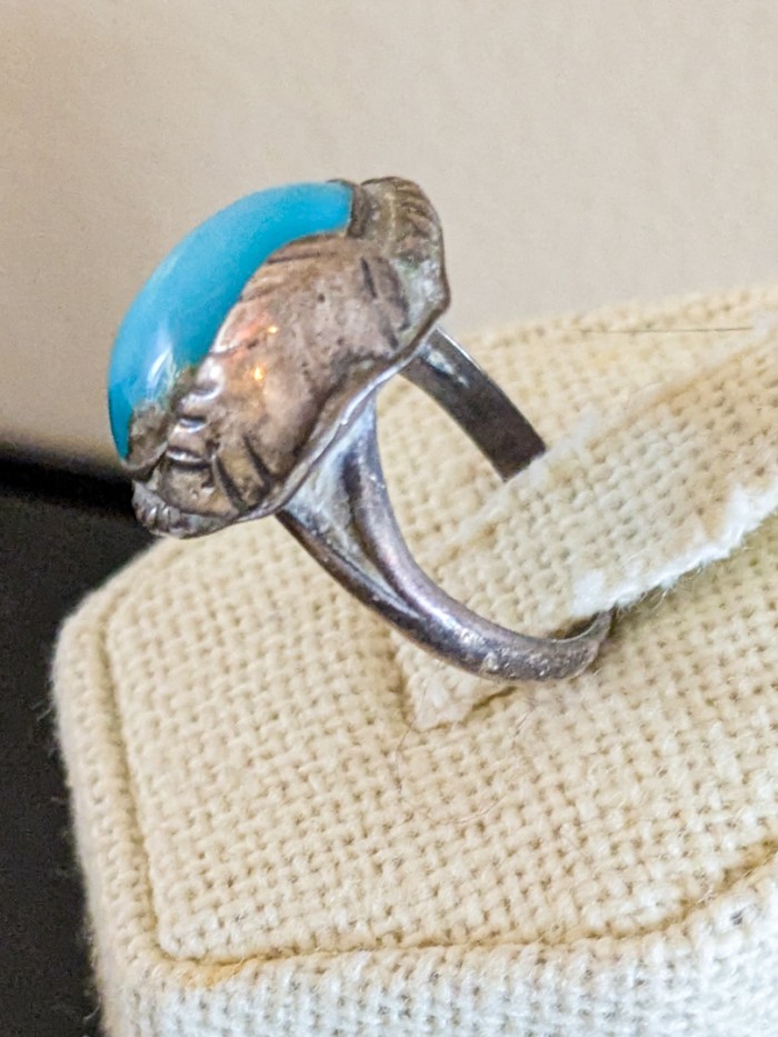 331. Sterling Silver + Turquoise Ring - Size 6.25 - Image 3