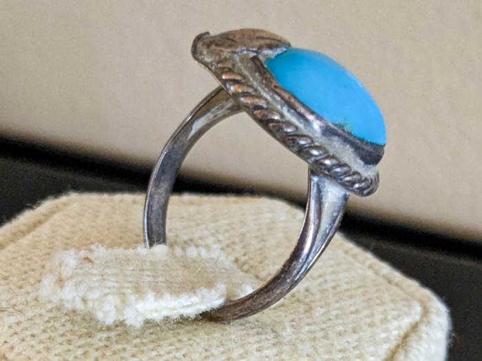 331. Sterling Silver + Turquoise Ring - Size 6.25 - Image 4