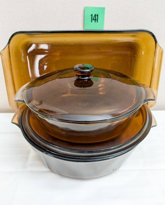 141. Anchor Hocking Baking Dish + (2) Casseroles - Image 3