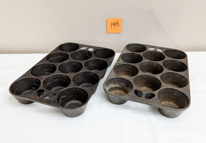 145. (2) Cast Iron Muffin Pans