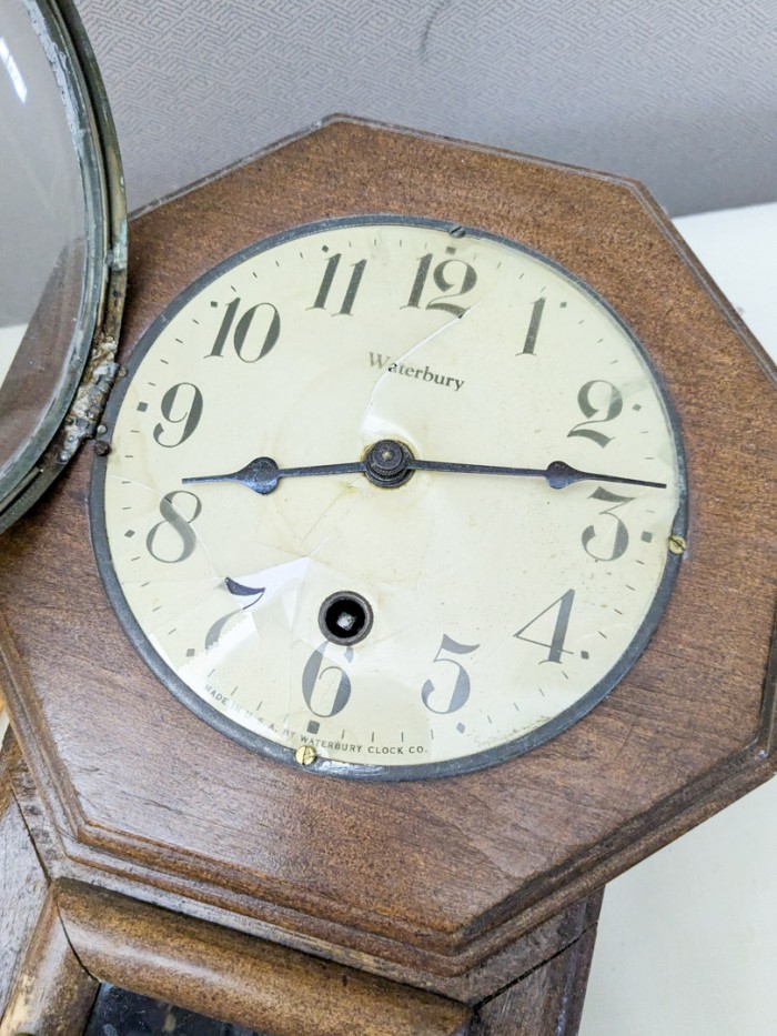 168. Oil Lamp + Waterbury Wall Clock - Image 3