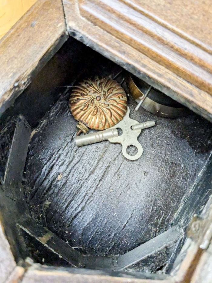 168. Oil Lamp + Waterbury Wall Clock - Image 6