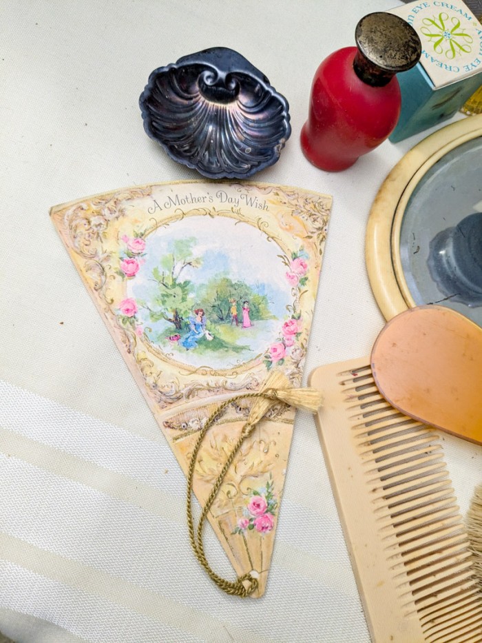 386. Vintage Vanity Pieces, Avon Bottles, Paper Fans + Clocks - Image 4