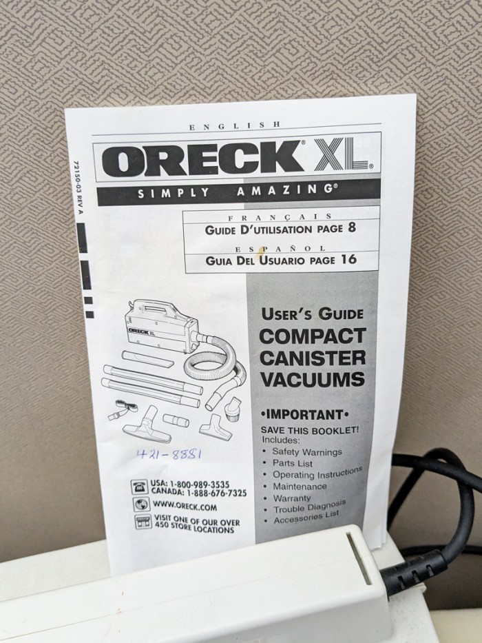 390. Oreck XL Vacuum w/ Attachments - Image 6