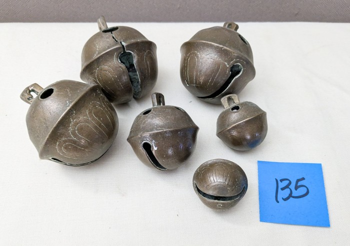 135. (6) Antique Brass Bells