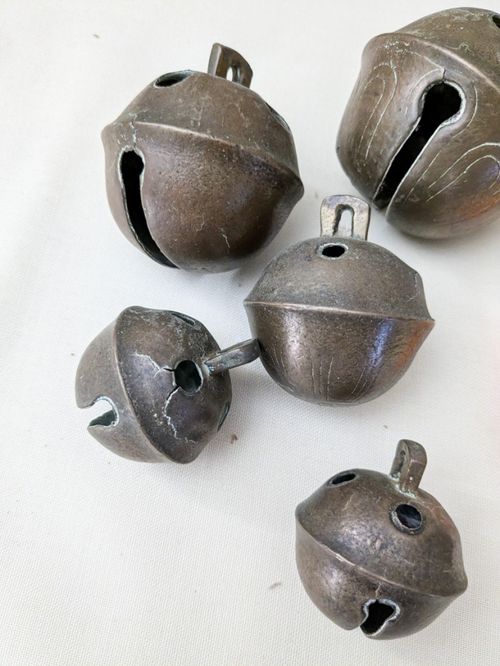 136. (5) Antique Brass Bells - Image 3