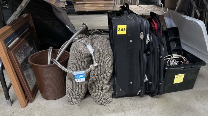 345. Leftover Lot - Luggage, Throw Pillows, Etc.