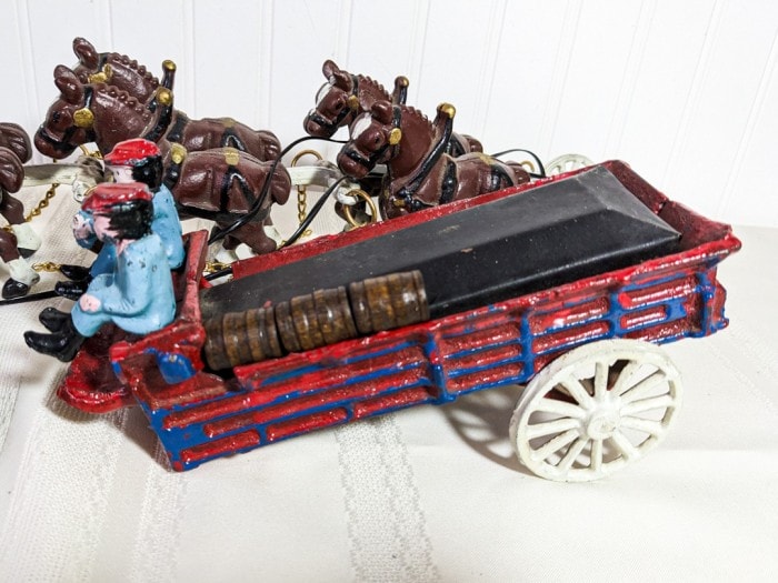 75. Cast Iron Antique Horse + Wagon - Image 4