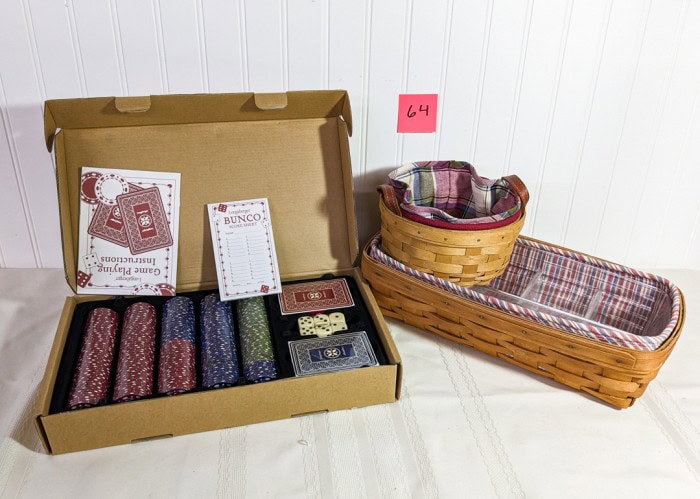 64. Longaberger Bunco Set + (2) Baskets