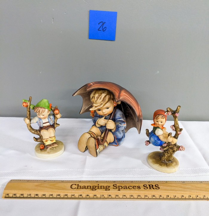 26. 5" Hummel + (2) 4.5" Hummel Figurines