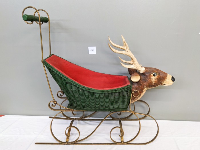 40. Wicker Deer Sleigh