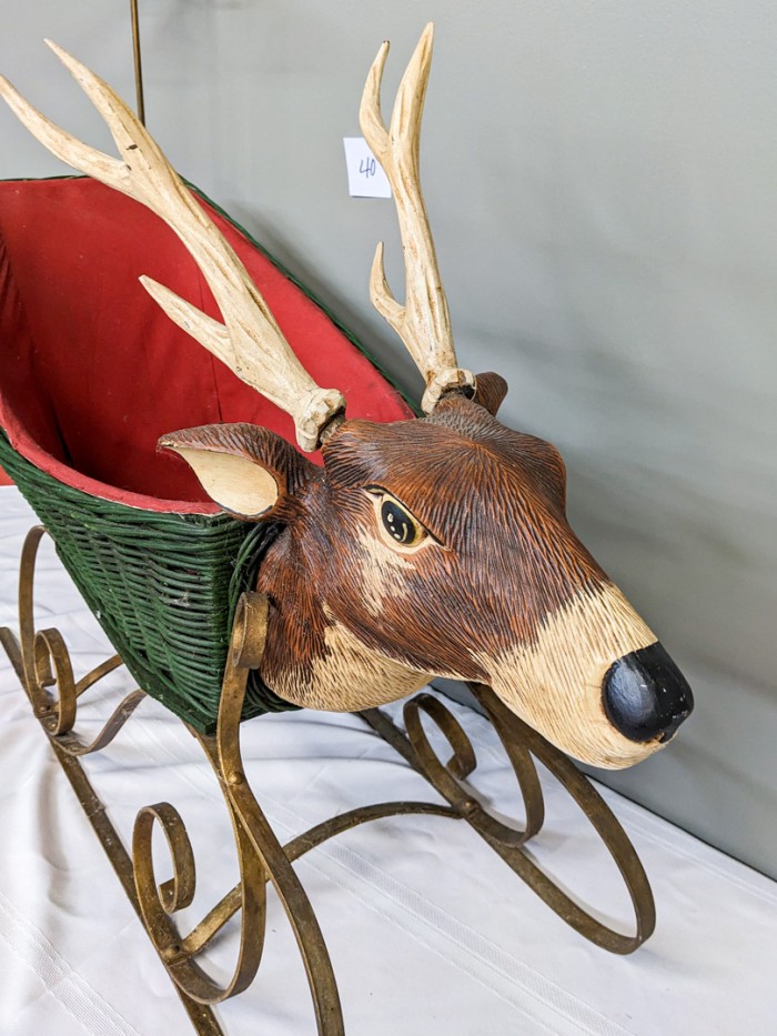 40. Wicker Deer Sleigh - Image 2