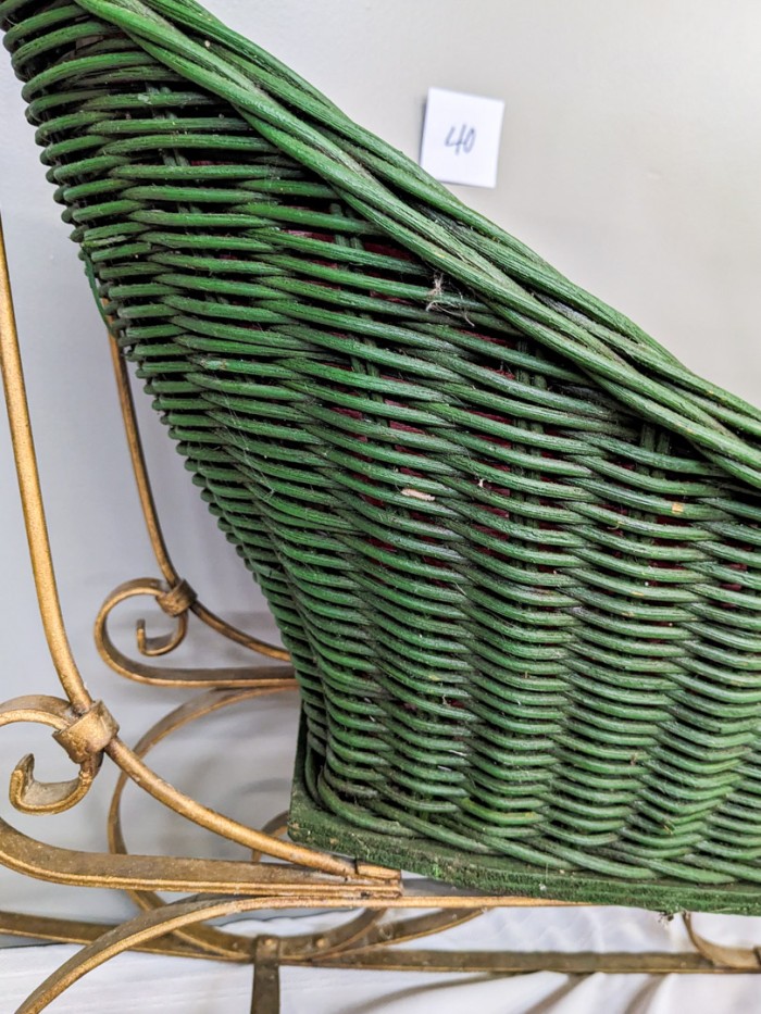 40. Wicker Deer Sleigh - Image 3