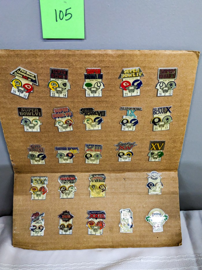 105. (2) Boxes of Baseball Cards + Collectible Super Bowl Pins - Image 6