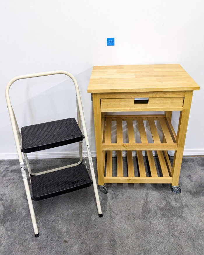 54. Kitchen Cart + Costco Folding Stool