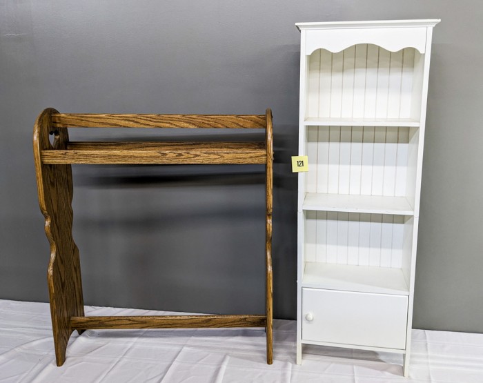 121. Quilt Rack + Storage Cabinet