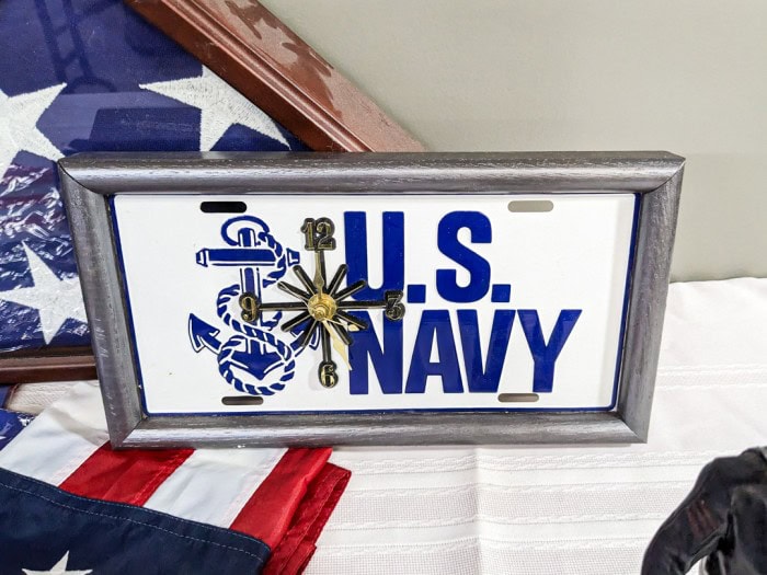 136. Navy Clock, Flag in Case, Wax Melter, (3) Flags + Navy Figure - Image 7