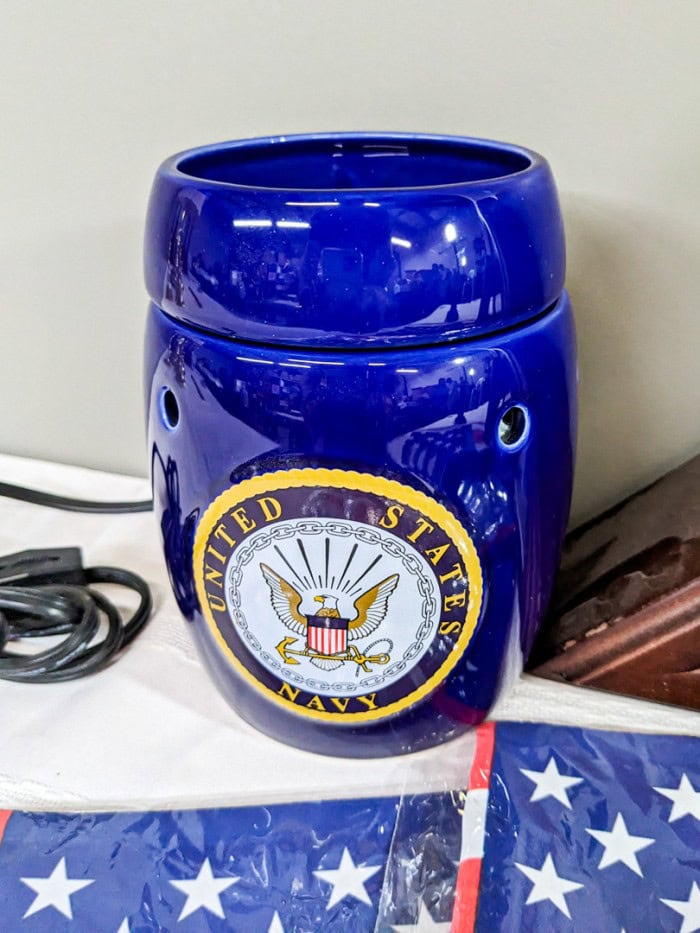 136. Navy Clock, Flag in Case, Wax Melter, (3) Flags + Navy Figure - Image 5