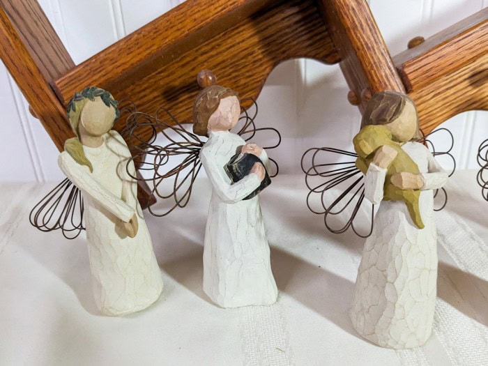 138. Wood Shelf + (7) Willow Tree Figures - Image 2