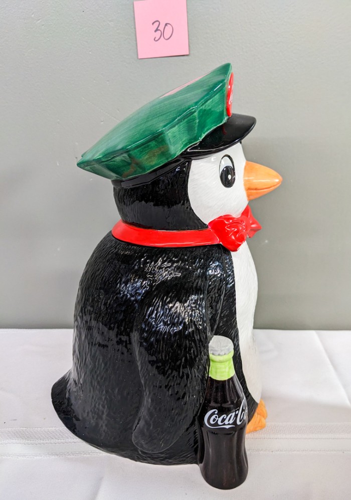 30. Coca Cola Penguin Cookie Jar + Corning Ware Teapot - Image 5