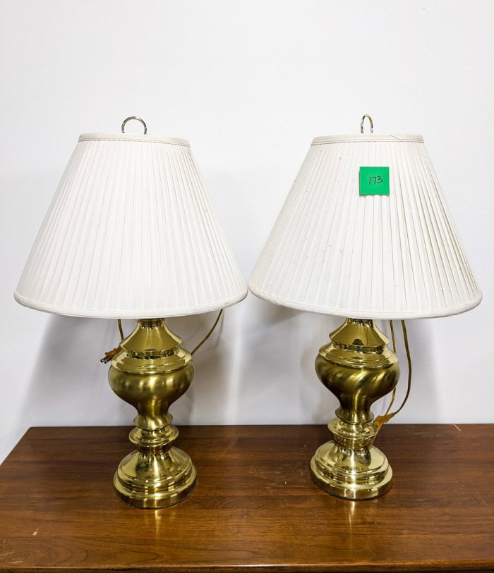 173. (2) 31" Brass Lamp