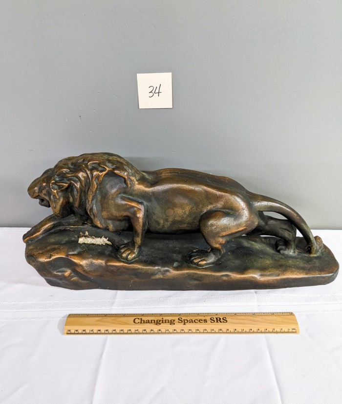 34. 8" Prowling Lion Statue