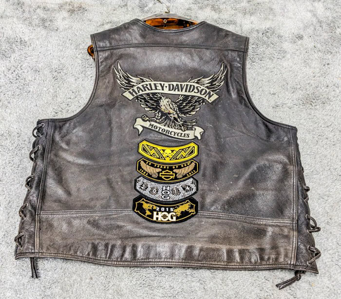 237.  Harley Davidson Leather Vest - Mens Size 2XL - Image 5