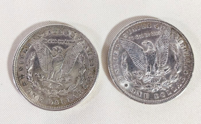 250. (2) Morgan Silver Coins (1897 + 1921) - Image 4