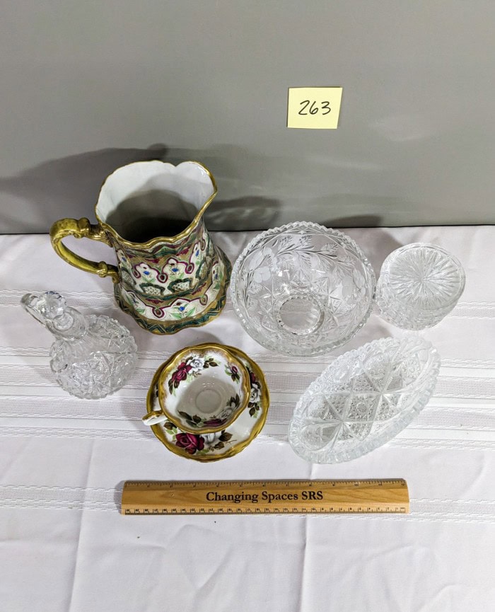 263. Coasters, (2) Bowls, Cruet, Teacup/Saucer and Pitcher - Image 10