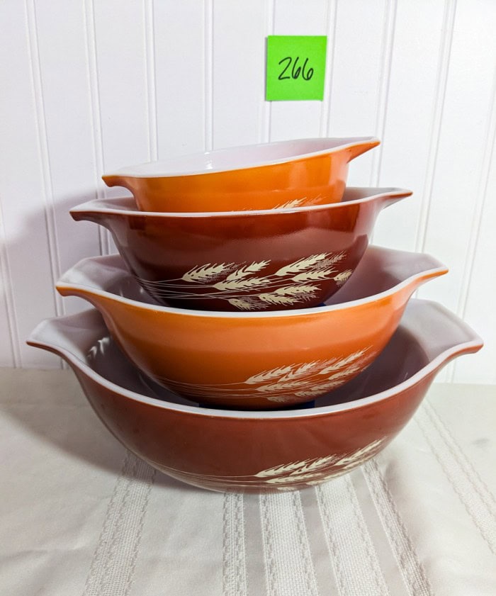 266.  Pyrex Autumn Harvest Mixing Bowls