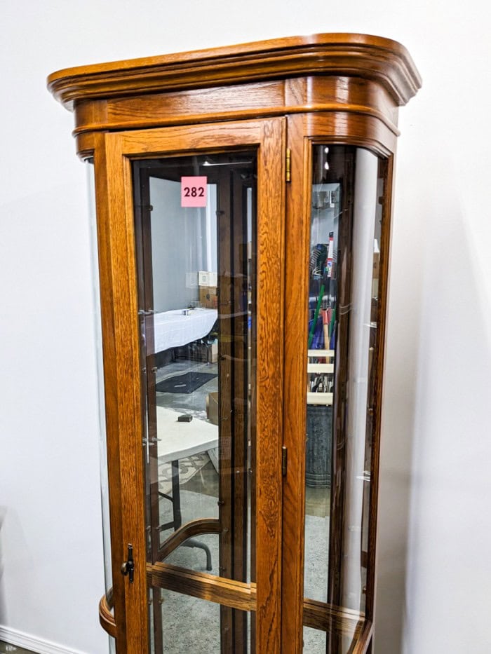 282. Lighted Curio Cabinet w/ Glass Shelves - Image 2